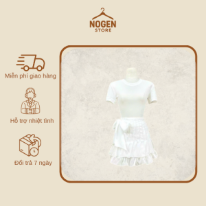 Set Đầm Xếp Ly Trắng Form Baby Doll