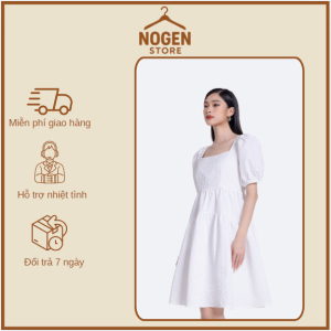 váy trắng tay phồng